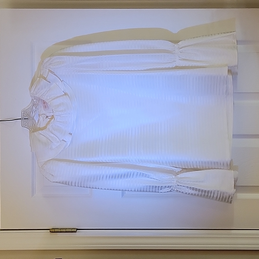 Tory Burch cream silk striped blouse, size 6